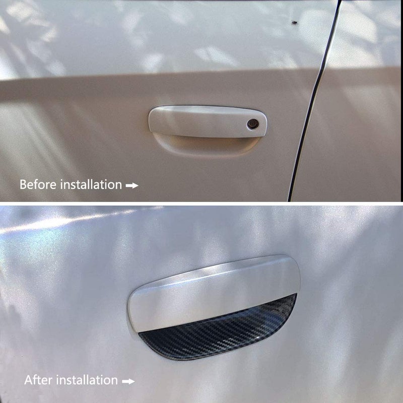crosselec Carbon Fiber 4pcs Door Handles Bowl Cover Trim Decals Bezel for Dodge Charger 2011+ - Image 4